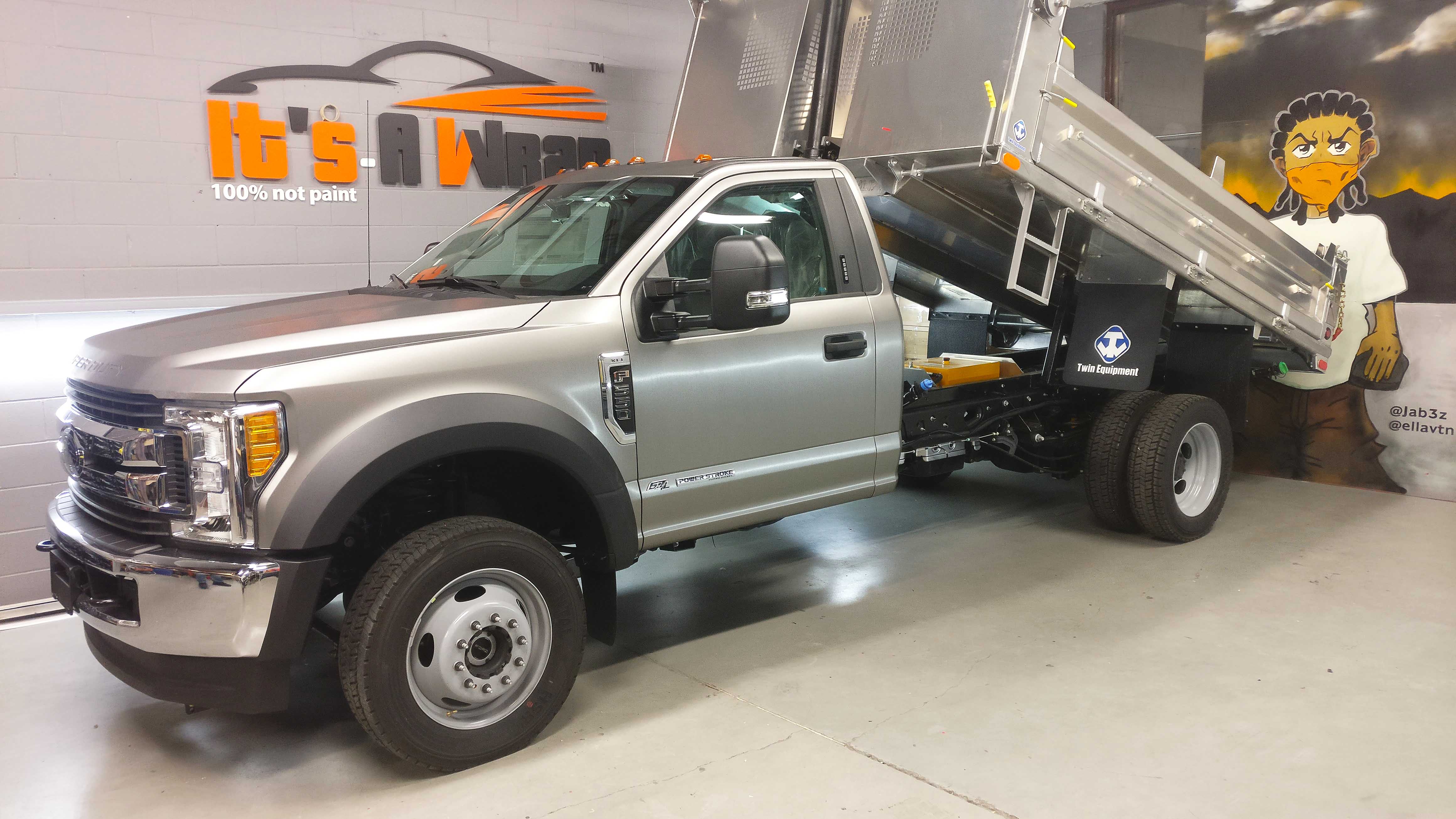Ford F550 Avery wrap brushed steel finish wrap