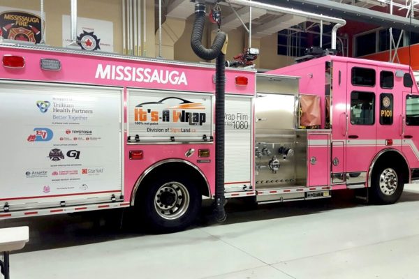Mississauga fire truck Avery hot pink glossy wrap