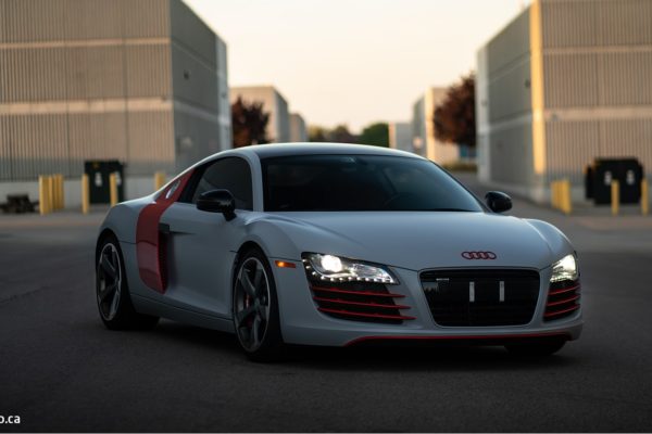 Audi R8 Grey car wraps with Red accents-01-min