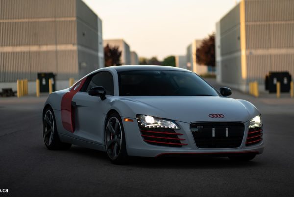 Audi R8 Grey car wraps with Red accents-01-min